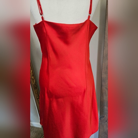 ACOA Andi Red Satin Mini Dress. Size Large NWT - Picture 13 of 16